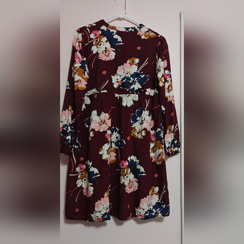 Old Navy Burgundy Floral Kids Dress